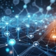 An abstract representation showcasing interconnected nodes symbolizing blockchain technology-3