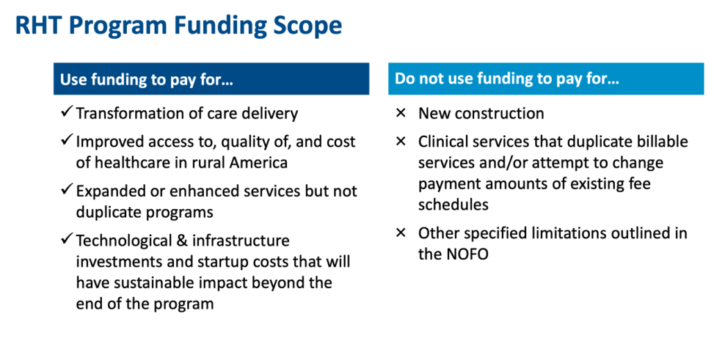 RHT Program Funding Scope